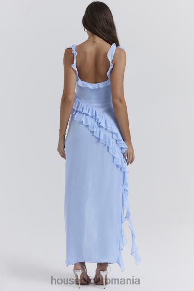 îmbrăcăminte House of CB rochie maxi ariela cu volane albastru moale X4F68208