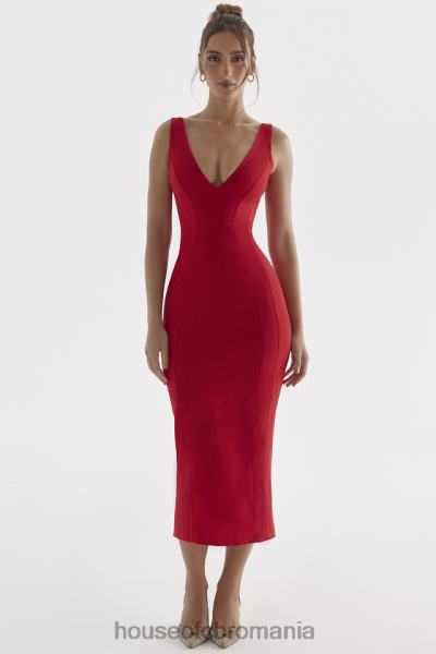 îmbrăcăminte House of CB rochie maxi cece cu trandafir rosu plonjat X4F68303