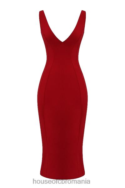 îmbrăcăminte House of CB rochie maxi cece cu trandafir rosu plonjat X4F68303