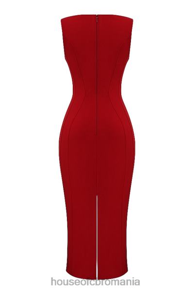 îmbrăcăminte House of CB rochie maxi cece cu trandafir rosu plonjat X4F68303