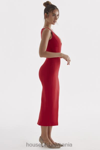 îmbrăcăminte House of CB rochie maxi cece cu trandafir rosu plonjat X4F68303