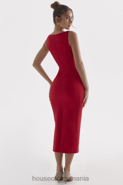 îmbrăcăminte House of CB rochie maxi cece cu trandafir rosu plonjat X4F68303
