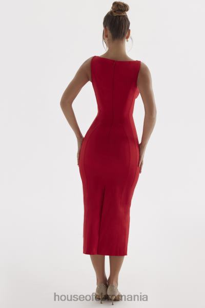 îmbrăcăminte House of CB rochie maxi cece cu trandafir rosu plonjat X4F68303