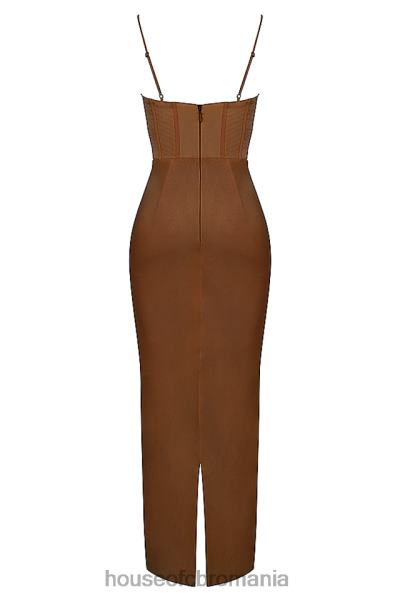 îmbrăcăminte House of CB rochie maxi corset ciocolata charmaine X4F68514