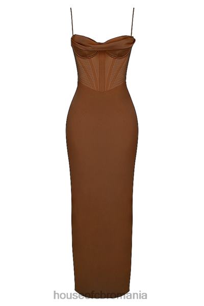 îmbrăcăminte House of CB rochie maxi corset ciocolata charmaine X4F68514