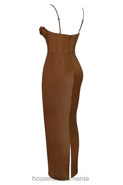 îmbrăcăminte House of CB rochie maxi corset ciocolata charmaine X4F68514