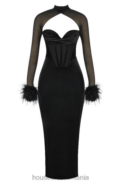 îmbrăcăminte House of CB rochie maxi corset din catifea neagra thalia X4F68355