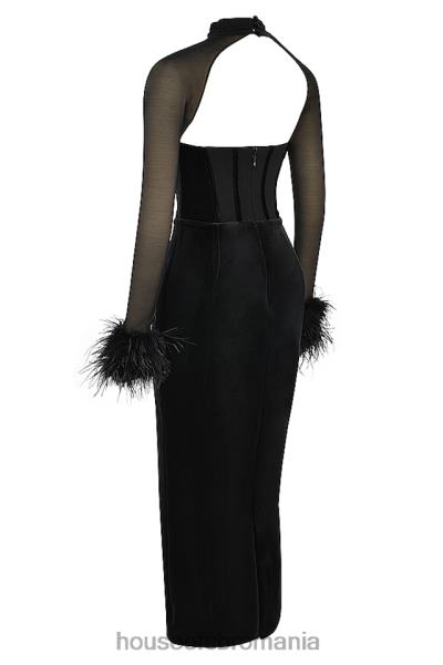 îmbrăcăminte House of CB rochie maxi corset din catifea neagra thalia X4F68355