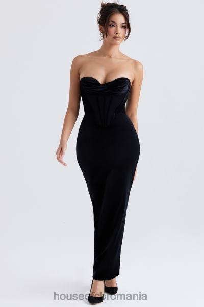 îmbrăcăminte House of CB rochie maxi corset din catifea neagra thalia X4F68355