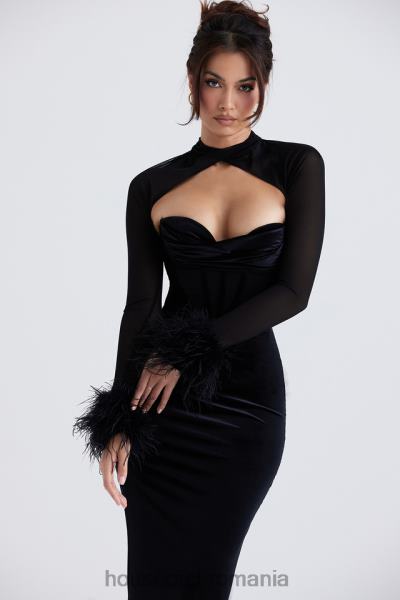 îmbrăcăminte House of CB rochie maxi corset din catifea neagra thalia X4F68355