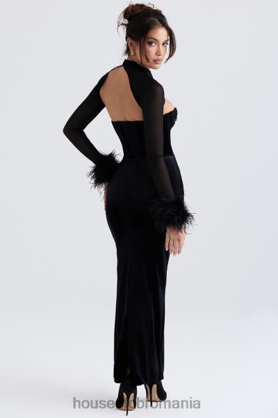 îmbrăcăminte House of CB rochie maxi corset din catifea neagra thalia X4F68355