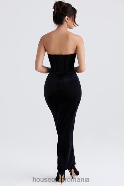 îmbrăcăminte House of CB rochie maxi corset din catifea neagra thalia X4F68355