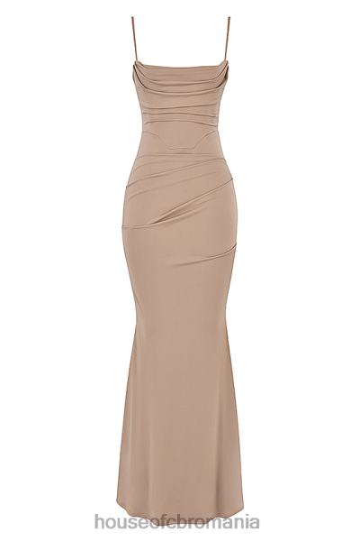 îmbrăcăminte House of CB rochie maxi corset din jersey milena migdale X4F68462