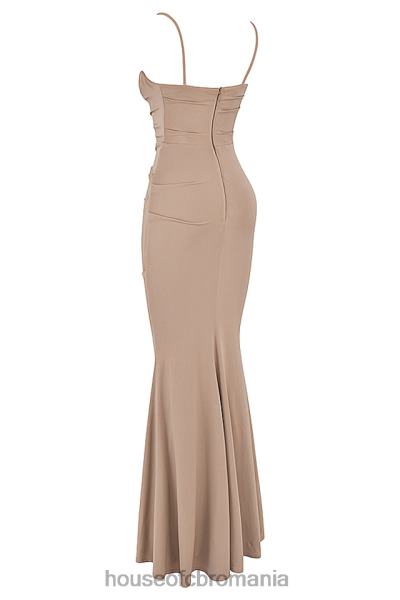îmbrăcăminte House of CB rochie maxi corset din jersey milena migdale X4F68462