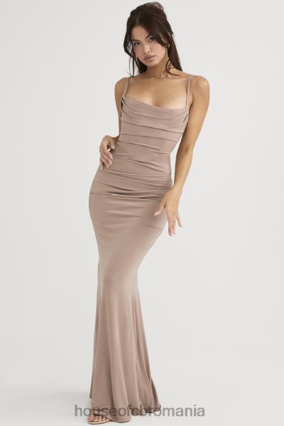 îmbrăcăminte House of CB rochie maxi corset din jersey milena migdale X4F68462
