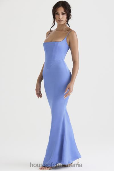 îmbrăcăminte House of CB rochie maxi corset din satin periwinkle olivette X4F68397