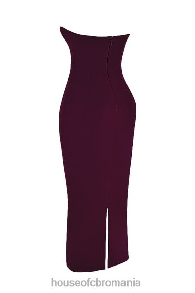 îmbrăcăminte House of CB rochie maxi corset fara bretele lucia grape X4F68342