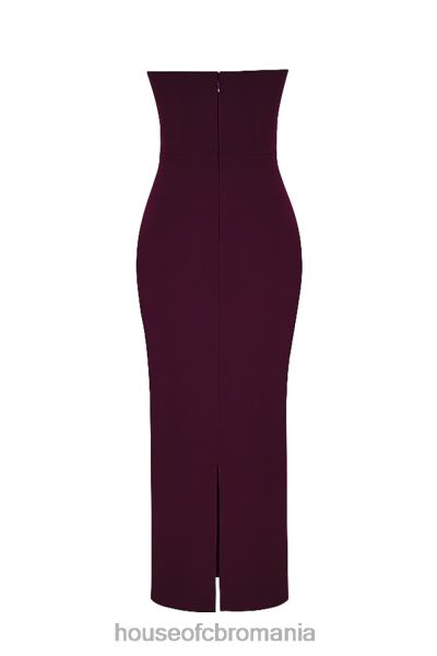 îmbrăcăminte House of CB rochie maxi corset fara bretele lucia grape X4F68342