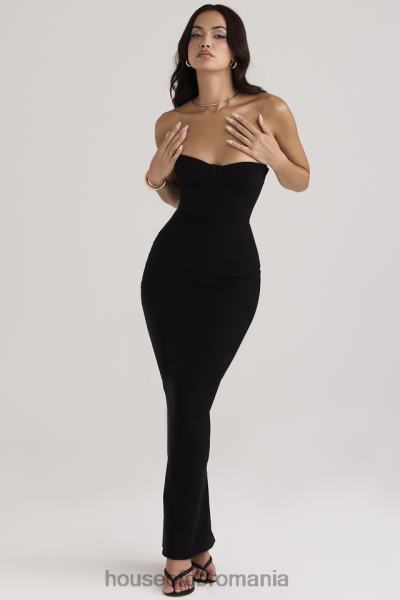îmbrăcăminte House of CB rochie maxi corset fara bretele lucia neagra X4F68445