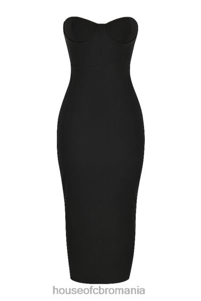 îmbrăcăminte House of CB rochie maxi corset fara bretele lucia neagra X4F68445