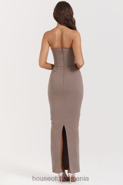 îmbrăcăminte House of CB rochie maxi corset fara bretele lucia taupe X4F68167