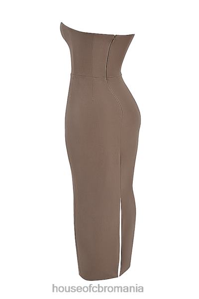 îmbrăcăminte House of CB rochie maxi corset fara bretele lucia taupe X4F68167