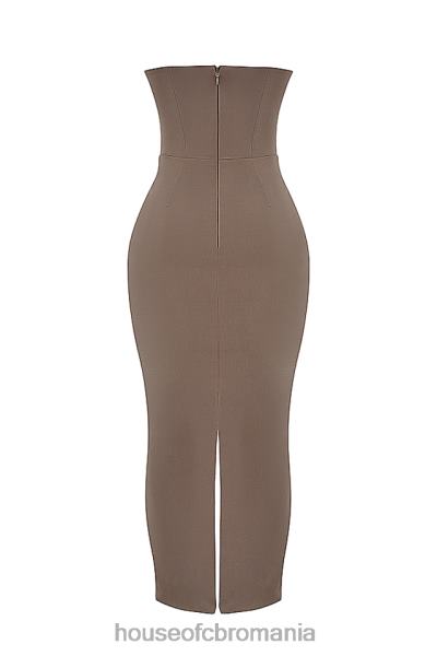 îmbrăcăminte House of CB rochie maxi corset fara bretele lucia taupe X4F68167
