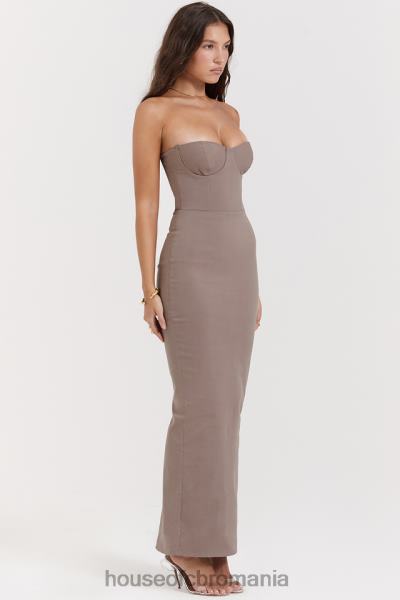 îmbrăcăminte House of CB rochie maxi corset fara bretele lucia taupe X4F68167