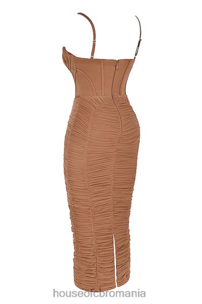 îmbrăcăminte House of CB rochie maxi corset lilian mocha X4F68470
