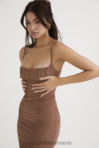 îmbrăcăminte House of CB rochie maxi corset lilian mocha X4F68470