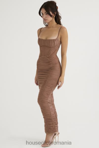 îmbrăcăminte House of CB rochie maxi corset lilian mocha X4F68470