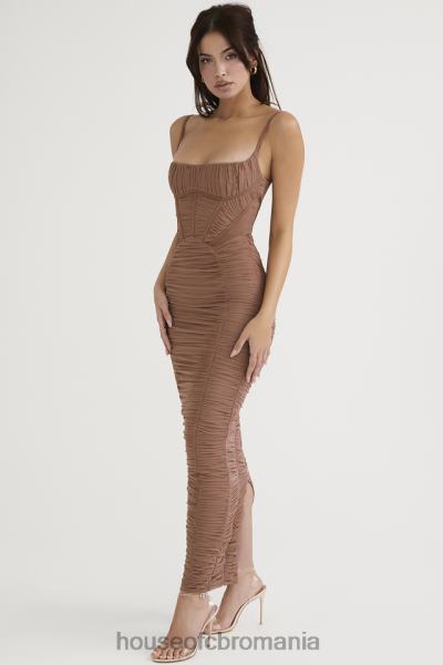 îmbrăcăminte House of CB rochie maxi corset lilian mocha X4F68470