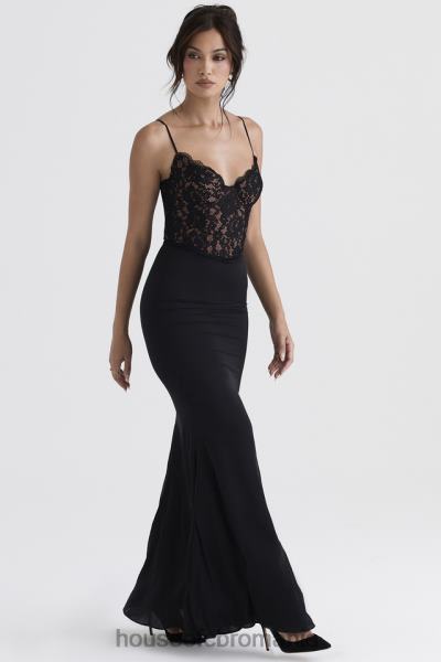 îmbrăcăminte House of CB rochie maxi corset negru cara X4F68382