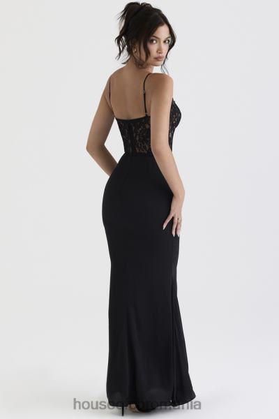îmbrăcăminte House of CB rochie maxi corset negru cara X4F68382