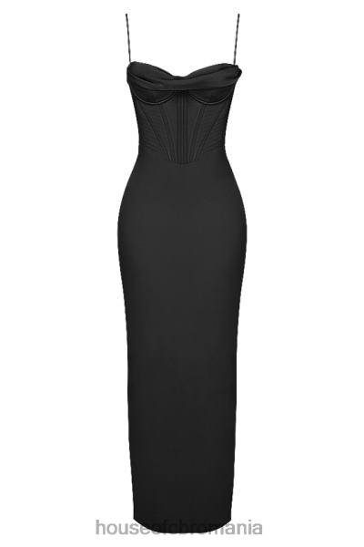 îmbrăcăminte House of CB rochie maxi corset negru charmaine X4F68474