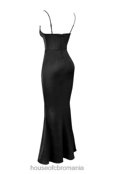îmbrăcăminte House of CB rochie maxi corset negru din satin olivette X4F68386