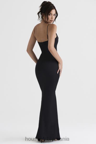 îmbrăcăminte House of CB rochie maxi corset negru din satin olivette X4F68386