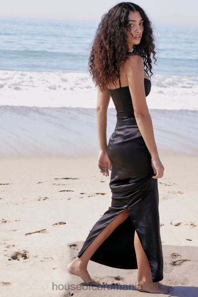 îmbrăcăminte House of CB rochie maxi corset negru stefania X4F68284
