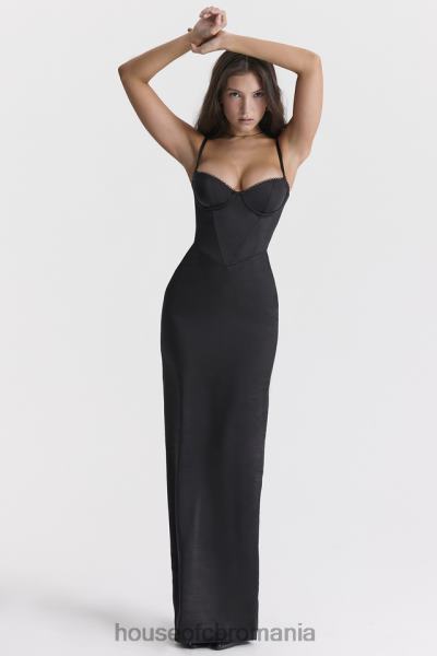 îmbrăcăminte House of CB rochie maxi corset negru stefania X4F68284