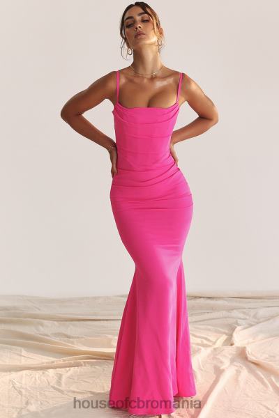 îmbrăcăminte House of CB rochie maxi corset roz aprins milena X4F68181