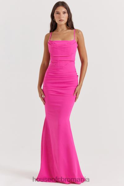 îmbrăcăminte House of CB rochie maxi corset roz aprins milena X4F68181