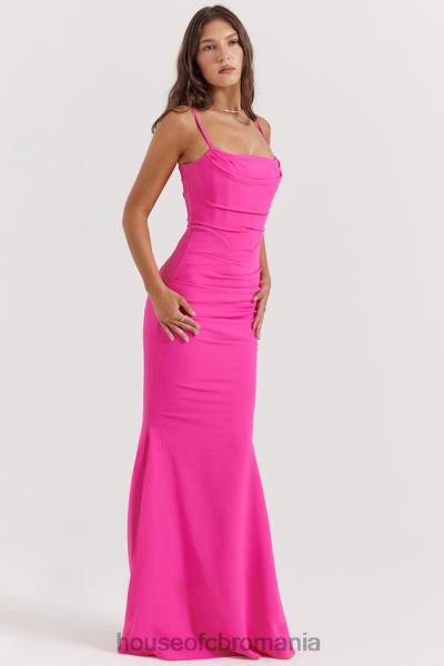 îmbrăcăminte House of CB rochie maxi corset roz aprins milena X4F68181