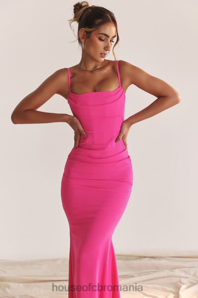 îmbrăcăminte House of CB rochie maxi corset roz aprins milena X4F68181