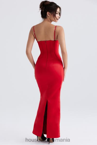 îmbrăcăminte House of CB rochie maxi corset satin rosu shani X4F68357