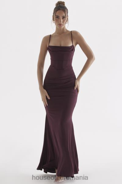 îmbrăcăminte House of CB rochie maxi corset visiniu inchis milena X4F68307