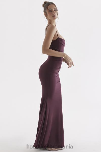 îmbrăcăminte House of CB rochie maxi corset visiniu inchis milena X4F68307