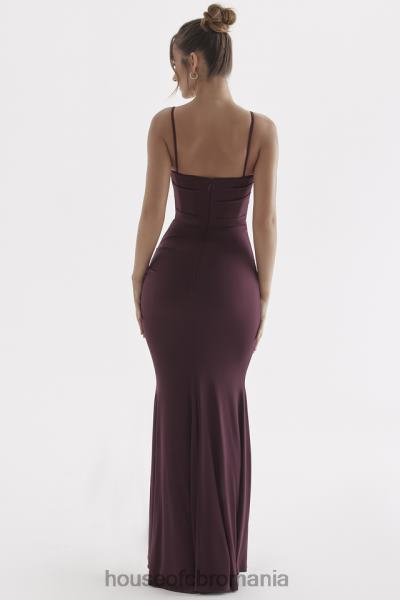 îmbrăcăminte House of CB rochie maxi corset visiniu inchis milena X4F68307