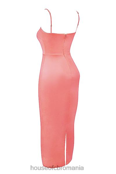 îmbrăcăminte House of CB rochie maxi costanza piersică strălucitoare X4F68202