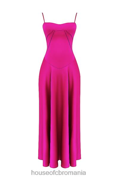 îmbrăcăminte House of CB rochie maxi cu dantelă fucsia anabella X4F68199