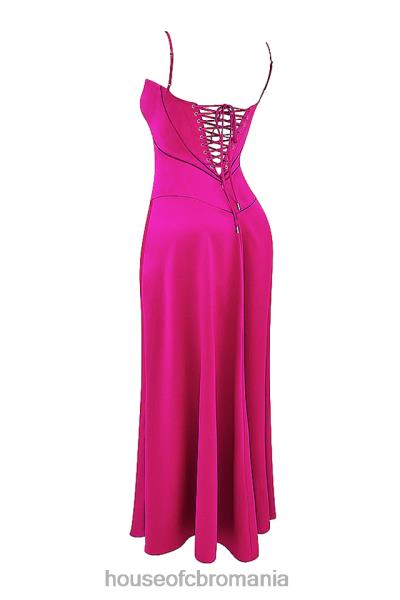 îmbrăcăminte House of CB rochie maxi cu dantelă fucsia anabella X4F68199